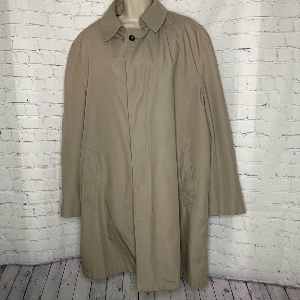 London Fog Trench Coat Tan Fully Lined Water Repellent Sz M